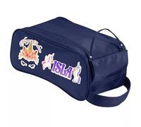 Personalised Always Believe Unicorn Floral Design Gift for Girls & Women, Boot Bag Zipped Waterproof Trainer Shoe Bag with Handle. (French Navy, One Size)