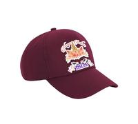 Personalised Always Believe Unicorn Floral Design Gift for Girls & Women, Cotton Authentic 5 Panel Cap. (UK, Alpha, One Size, Burgundy)