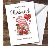 Personalised Amazing Husband Gonk Happy Anniversary Romantic Card - Personalised Fathers Day Card, For Dad, For Stepdad, For Grandad, Happy Father's Day