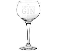 Personalised Ambassador Gin Glass - Keep Your Gin Up Design | Custom Engraved Gift for Gin Lovers, Women, Mum, Best Friend | Perfect for G&T Nights, Celebrations, Birthday, Christmas, Girls’ Night