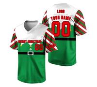 Personalised American Football Jersey Customised Rugby Jersey with Name, Number, Logo for Men/Women/Kids Quick Dry Breathable Fabric Moisture Wicking Christmas Tops #27