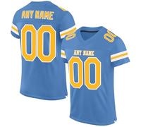 Personalised American Football Jersey Customised Rugby Jersey with Name/Number/Team Name for Men/Women/Kids Blue