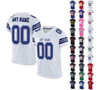 Personalised American Football Jersey Customised Rugby Jersey with Name, Number, Team Name for Men/Women/Kids Quick Dry Breathable Fabric Moisture Wicking Active Tops #24