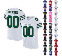 Personalised American Football Jersey Customised Rugby Jersey with Name, Number, Team Name for Men/Women/Kids Quick Dry Breathable Fabric Moisture Wicking Active Tops #25
