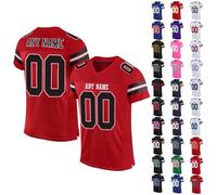 Personalised American Football Jersey Customised Rugby Jersey with Name, Number, Team Name for Men/Women/Kids Quick Dry Breathable Fabric Moisture Wicking Active Tops #20