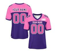 Personalised American Football Jersey for Adult Kids Custom Mesh Polyester Football Shirt with Name Number #7#9 Retro Striped Short Sleeves Breathable and Lightweight Training Shirt