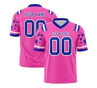 Personalised American Football Jersey Uniform for Men/Women/Boys/Girls/Kids/Youth,Sports Moisture Quick Dry Breathable T-Shirts with Anti-Odour Athletic Tops Custom Jersey with Team Name Number S-7XL