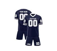 Personalised American Football Jersey Uniform with Team Name Number Custom American Football Jersey for Men/Women/Youth S-7XL Navy