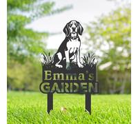 Personalised American Foxhound Dog Metal Garden Sign, Dog Memorial Plaque, Pet Tombstones for Grave, Dog Remembrance Gifts, Pet Name Plaque, Custom Yard Sign With Stake, Outdoor Garden Decor