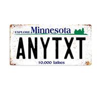 Personalised American Number Plates - Custom Minnesota - Sticky Pads | Printed Metal Wall Sign Plaque Printed Metal Wall Sign Plaque Show Plate