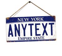 Personalised American Number Plates - Custom New York - Empire State - Holes and Twine | Printed Metal Wall Sign Plaque Show Plate