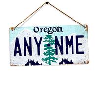 Personalised American Number Plates - Custom Oregon - Holes and Twine | Printed Metal Wall Sign Plaque Show Plate