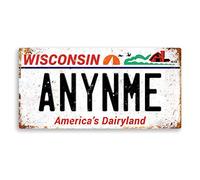 Personalised American Number Plates - Custom Wisconsin - Sticky Pads | Printed Metal Wall Sign Plaque Printed Metal Wall Sign Plaque Show Plate