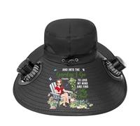 Personalised and Into The Garden I Go to Lose My Mind and Find My Soul Solar Fan Hat Custom Name Portrait Garden Hat Gift for Family Gardeners Plant Lovers Birthday Xmas (Style 3)
