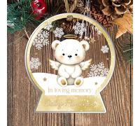 Personalised Angel Baby Memorial Bauble - Custom Name Bereavement Ornament for Christmas Tree Remembrance in Loss Keepsake for Grieving Parents & Family (Gold)