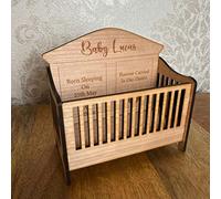 Personalised Angel Baby Memorial Gift Miniature Crib Wood Engraved Baby Loss Cot
