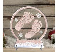 Personalised Angel Baby Snowglobe Remembrance In Heaven Plaque - Acrylic Freestanding Miscarriage Stillborn Keepsake with Custom Name for Pregnancy Loss (Rose Gold)