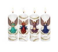 Personalised Angel Candle Set, Love, Hope, Peace and Joy as a Table Decoration, Lovely Candle Decoration, Table Decoration as a Gift, Burning Time: 35 Hours, Diameter 6.8 x Height 16.5 cm