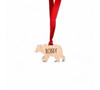Personalised Animal Bauble - Polar Bear Family: Wooden Christmas Tree Decoration