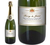 Personalised Anniversary Champagne 75cl with FREE Gold Gift Box. Any Name & Message for Any Occasion.