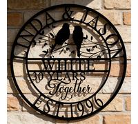 Personalised Anniversary Metal Sign, Custom Couple Name Plaque, 50th/60th/40th/30th/25th/10th/1th Wedding Gifts for Couples Parent Husband Wife, Indoor & Outdoor Home Decor