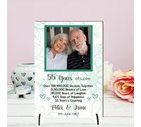 Personalised Anniversary Plaque - Custom A5/A4 MDF & Acrylic Sign - Milestone Anniversaries (1st, 25th, 30th, 35th, 40th, 45th, 50th, 55th, 60th (8. 55th Anniversary, Mdf Wood A5 21cm x 15cm)
