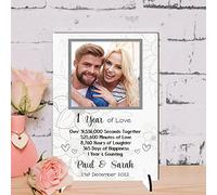 Personalised Anniversary Plaque - Custom A5/A4 MDF & Acrylic Sign - Milestone Anniversaries (1st, 25th, 30th, 35th, 40th, 45th, 50th, 55th, 60th (1. 1st Anniversary, Mdf Wood A5 21cm x 15cm)