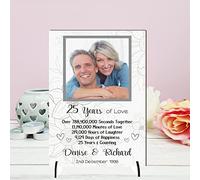 Personalised Anniversary Plaque - Custom A5/A4 MDF & Acrylic Sign - Milestone Anniversaries (1st, 25th, 30th, 35th, 40th, 45th, 50th, 55th, 60th (2. 25th Anniversary, Mdf Wood A5 21cm x 15cm)