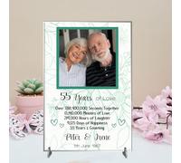 Personalised Anniversary Plaque - Custom A5/A4 MDF & Acrylic Sign - Milestone Anniversaries (1st, 25th, 30th, 35th, 40th, 45th, 50th, 55th, 60th (8. 55th Anniversary, Acrylic A5 21cm x 15cm)