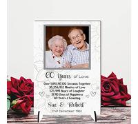 Personalised Anniversary Plaque - Custom A5/A4 MDF & Acrylic Sign - Milestone Anniversaries (1st, 25th, 30th, 35th, 40th, 45th, 50th, 55th, 60th (9. 60th Anniversary, Mdf Wood A4 30cm x 21cm)