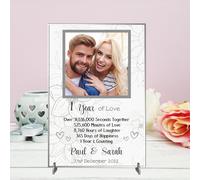 Personalised Anniversary Plaque - Custom A5/A4 MDF & Acrylic Sign - Milestone Anniversaries (1st, 25th, 30th, 35th, 40th, 45th, 50th, 55th, 60th (1. 1st Anniversary, Acrylic A5 21cm x 15cm)