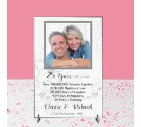 Personalised Anniversary Plaque - Custom A5/A4 MDF & Acrylic Sign - Milestone Anniversaries (1st, 25th, 30th, 35th, 40th, 45th, 50th, 55th, 60th (2. 25th Anniversary, Acrylic A4 30cm x 21cm)