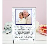 Personalised Anniversary Plaque - Custom A5/A4 MDF & Acrylic Sign - Milestone Anniversaries (1st, 25th, 30th, 35th, 40th, 45th, 50th, 55th, 60th (6. 45th Anniversary, Mdf Wood A5 21cm x 15cm)