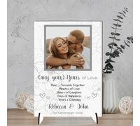 Personalised Anniversary Plaque - Custom A5/A4 MDF & Acrylic Sign - Milestone Anniversaries (1st, 25th, 30th, 35th, 40th, 45th, 50th, 55th, 60th (10. Personalised Anniversary, Acrylic A5 21cm x 15cm)