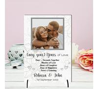 Personalised Anniversary Plaque - Custom A5/A4 MDF & Acrylic Sign - Milestone Anniversaries (1st, 25th, 30th, 35th, 40th, 45th, 50th, 55th, 60th (10. Personalised Anniversary, Mdf Wood A5 21cm x 15cm)