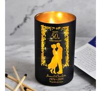 Personalised Anniversary Scented Candles Gifts for Couple Husband Custom Orange Blossom Jasmine Amber Candle with Any Name & Year & Text Home Decor Up to 40 Hours Burn Time(Design 2)