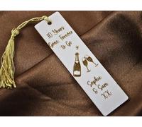 Personalised Anniversary Year's Gone Forever to Go Gift Engraved Wooden Bookmark Golden Tassel Included