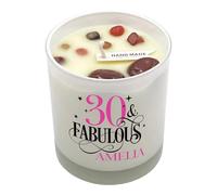 Personalised Any Age Birthday Candle Gift Boxed Star Design 18th, 21st, 30th, 40th, 50th, 60th, 70th, 80th (Paris Garden)