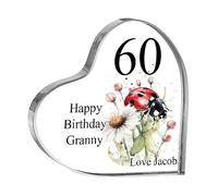 Personalised Any Age Birthday Ladybird Heart Block In Gift Box 13th 16th 18th 21st 30th 40th 50th 60th 70th 80th 90th
