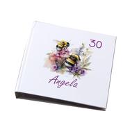 Personalised Any Age Birthday Photo Album With Bumble Bees 13th 16th 18th 21st 30th 40th 50th 60th 70th UV-1420