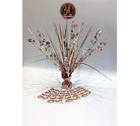 Personalised Any Age Rose Gold Table Centre Piece with Birthday Numbers