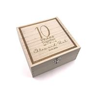 Personalised Any Anniversary Engraved Wooden Keepsake Box Gift 5th, 10th, 25th, 30th, 40th, 50th, 60th