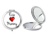 Personalised Any Childs Name Loves Mummy Compact Mirror Ideal Ladies Birthday Mothers Day Gift T2