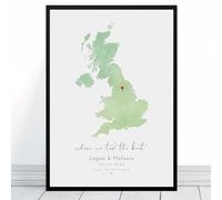 Personalised Any Country Map | Framed & Prints Available | For Special Occasions Wedding Anniversary Engaged Gift For Couple Holiday Vacation Memory Boyfriend Girlfriend Wife Husband Unique Keepsake