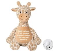 Personalised Any Message Record-A-Voice Keepsake Giraffe | Custom Voice Message Soft Teddy | 30cm Plush when sat with 20-Second Re-recordable Voice Box | New Baby, Grandparent & Memorial Gift
