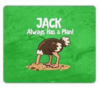 Personalised Any Name Always Has a Plan Funny Ostrich Mouse Mat Pad 24cm x 19cm