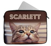 Personalised Any Name Cat Design Laptop Case Sleeve Tablet Bag Chromebook Gift 641 (16-17 inch)