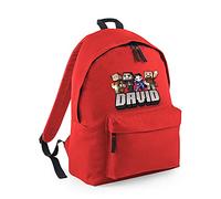 Personalised ANY NAME Cool Pixel Art funny Gaming Enthusiast, Back to School, Fashion Backpack for Nursery/Preschool/Travel, Bookbags for Kids/Teen Fashion Rucksack Shoulder Bag. (Bright Red)