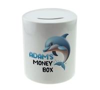 Personalised Any Name Dolphin Design Savings Children Funny Money Box Printed Gift 101