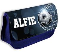 Personalised Any Name Football Design Blue Pencil Case Bag School Kids Stationary 425